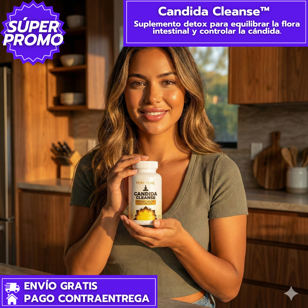 SUPER PROMO 2x1 - Candida Cleanse: Suplemento detox para equilibrar la flora intestinal y controlar la cándida.